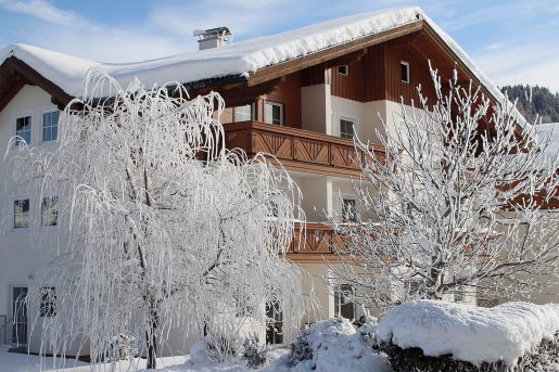 Winter Außenansicht - Wawies Apppartements in Flachau